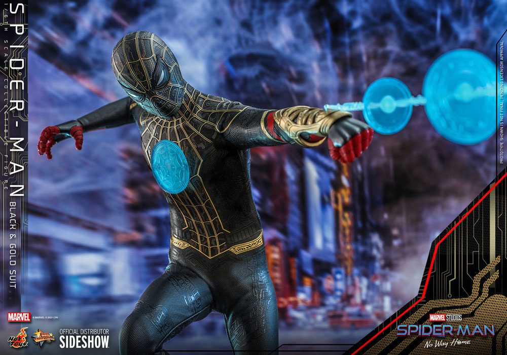 HOT TOYS - Marvel - Spider-Man No Way Home  Spider-Man (Black & Gold Suit) MMS604 - Image 11