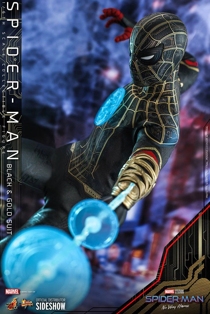 HOT TOYS - Marvel - Spider-Man No Way Home  Spider-Man (Black & Gold Suit) MMS604 - Image 6